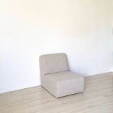 3 gray foam armchairs