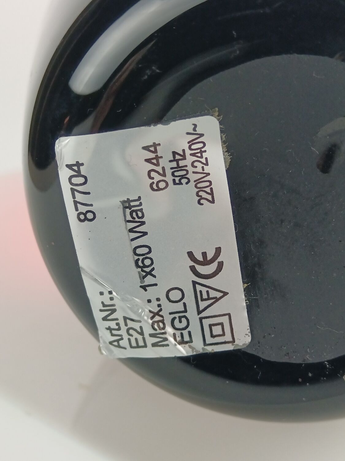 Vintage opaline glass shell lamp