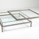 Maison Jansen sliding coffee table in chrome and brass - 1970s
