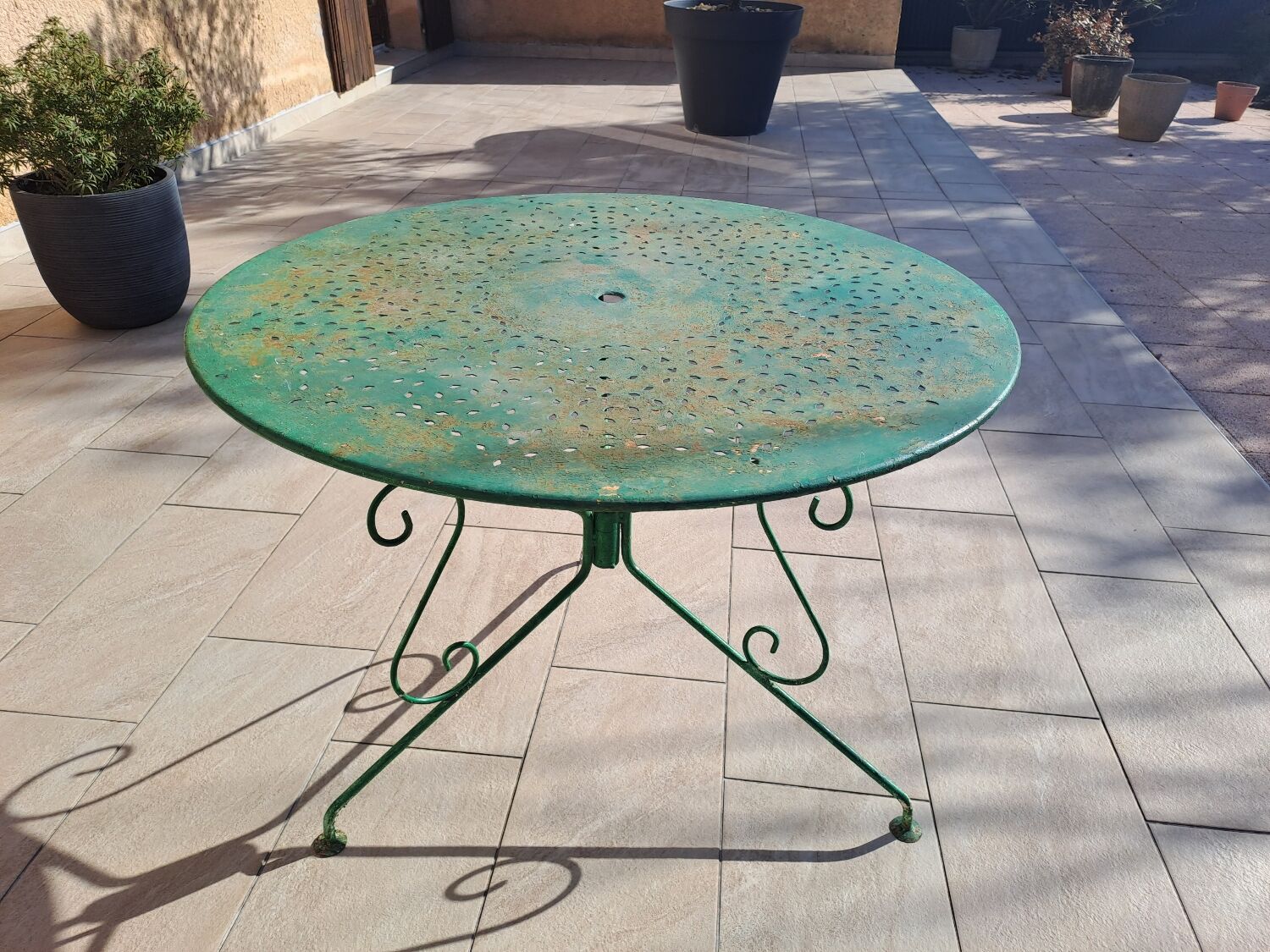 Wrought iron garden table