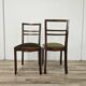Art Decò dining chairs in walnut and fabric, 1940