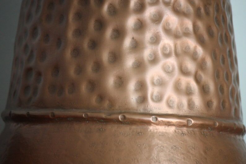 Decorative hammered copper fountain
