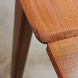 Vintage rectangular teak table with 2 extension spieces, 1960s