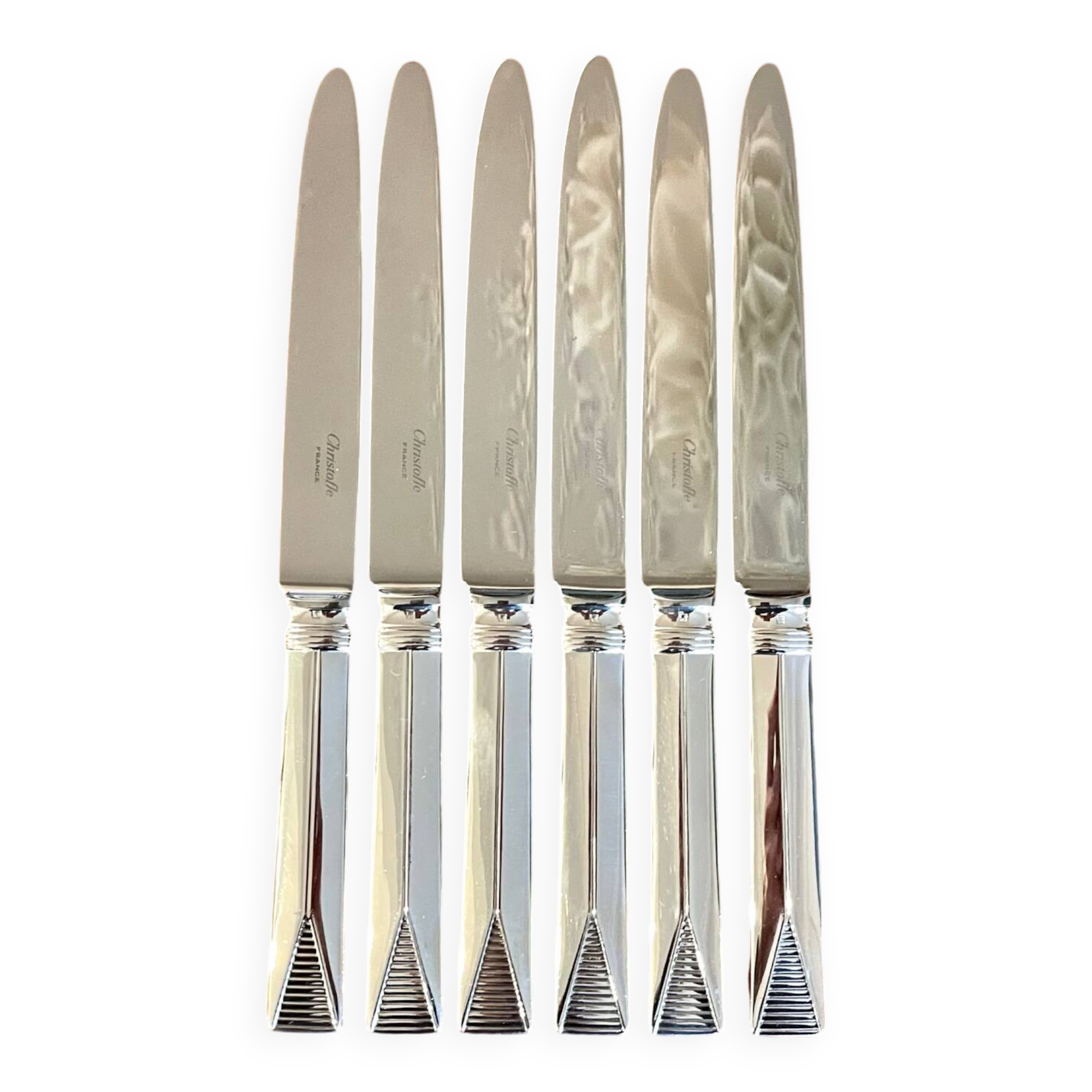 Christofle Atlantide ,6 couteaux de table 24,5 cm très bon état