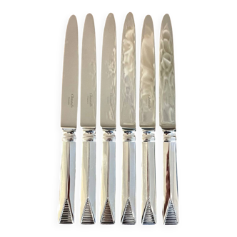Christofle Atlantide, 6 table knives 24.5 cm very good condition