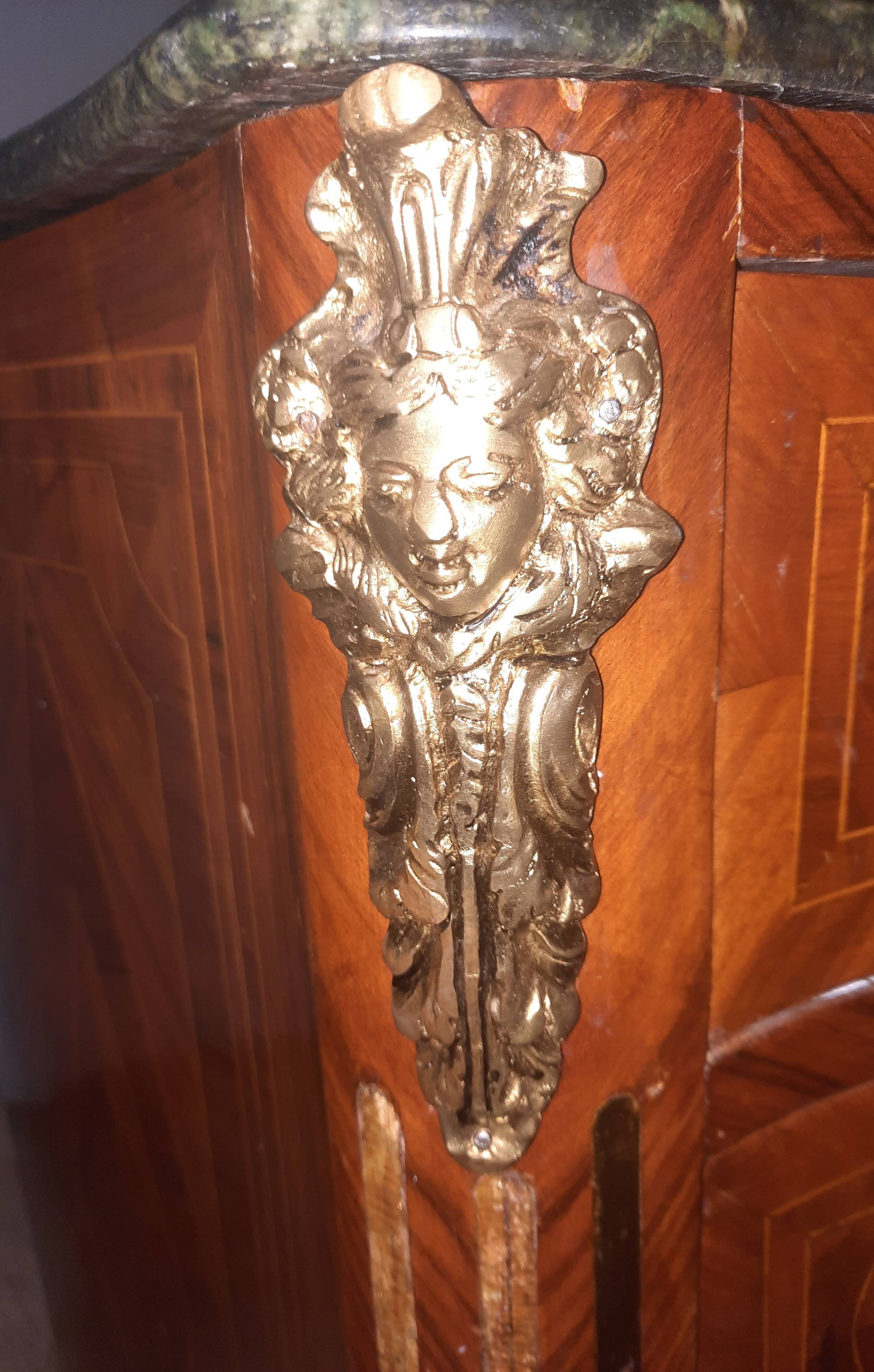 Louis XIV style marquetry chest of drawers