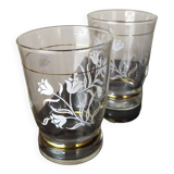 Vintage glasses with rose pattern