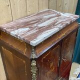 Louis XV cabinet in rosewood, oak and marble top, work from the 70s