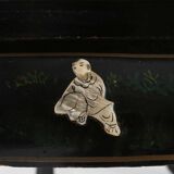 Chinese black lacquered wood coffee table