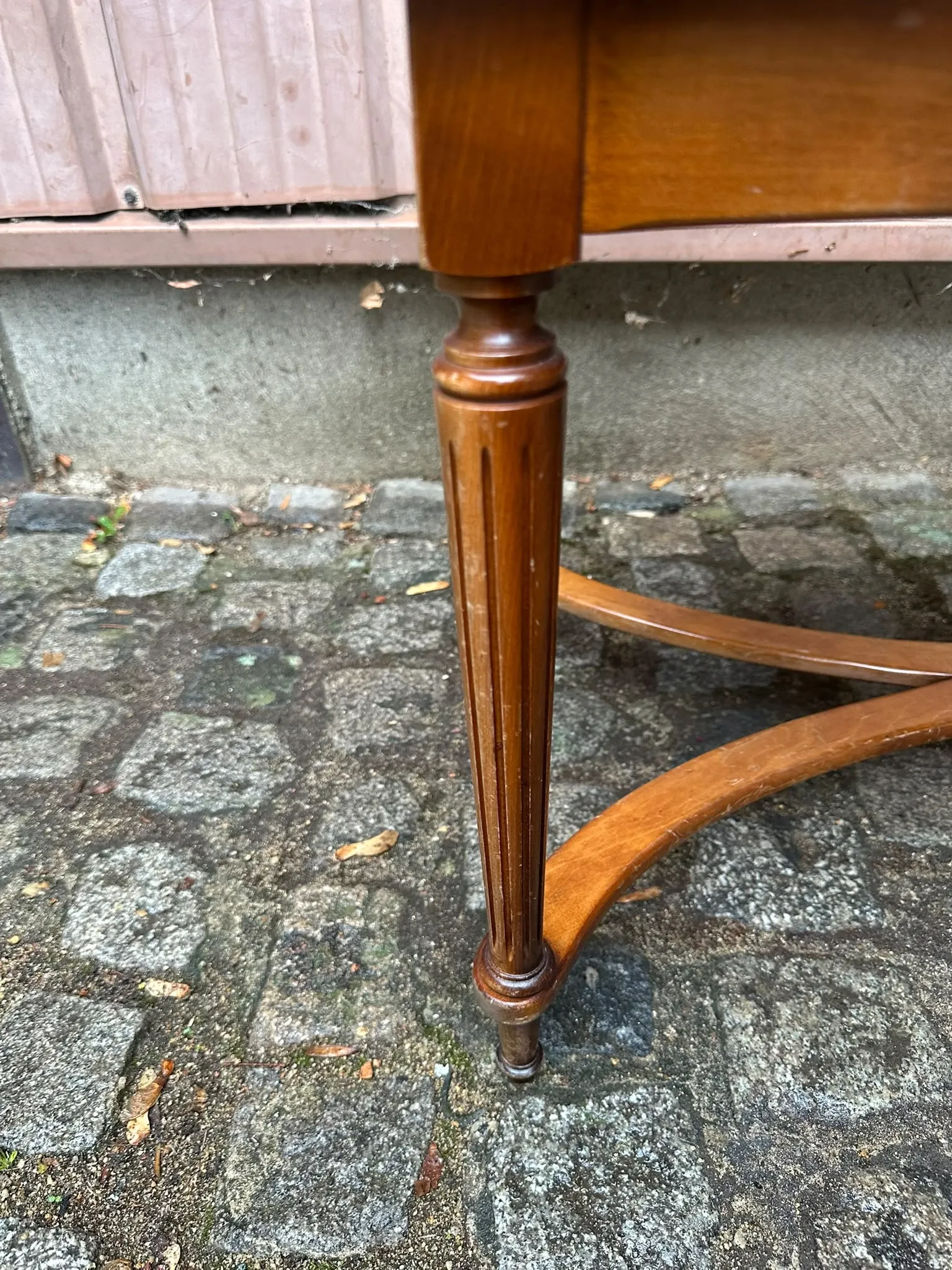 Louis XVI style coffee table in stained cherry wood 95x50cm 1970