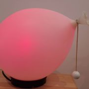 Balloon lamp by designer Yves Christine, produced by Bilumen Italy, 1975