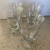 5 verres à eau en verre