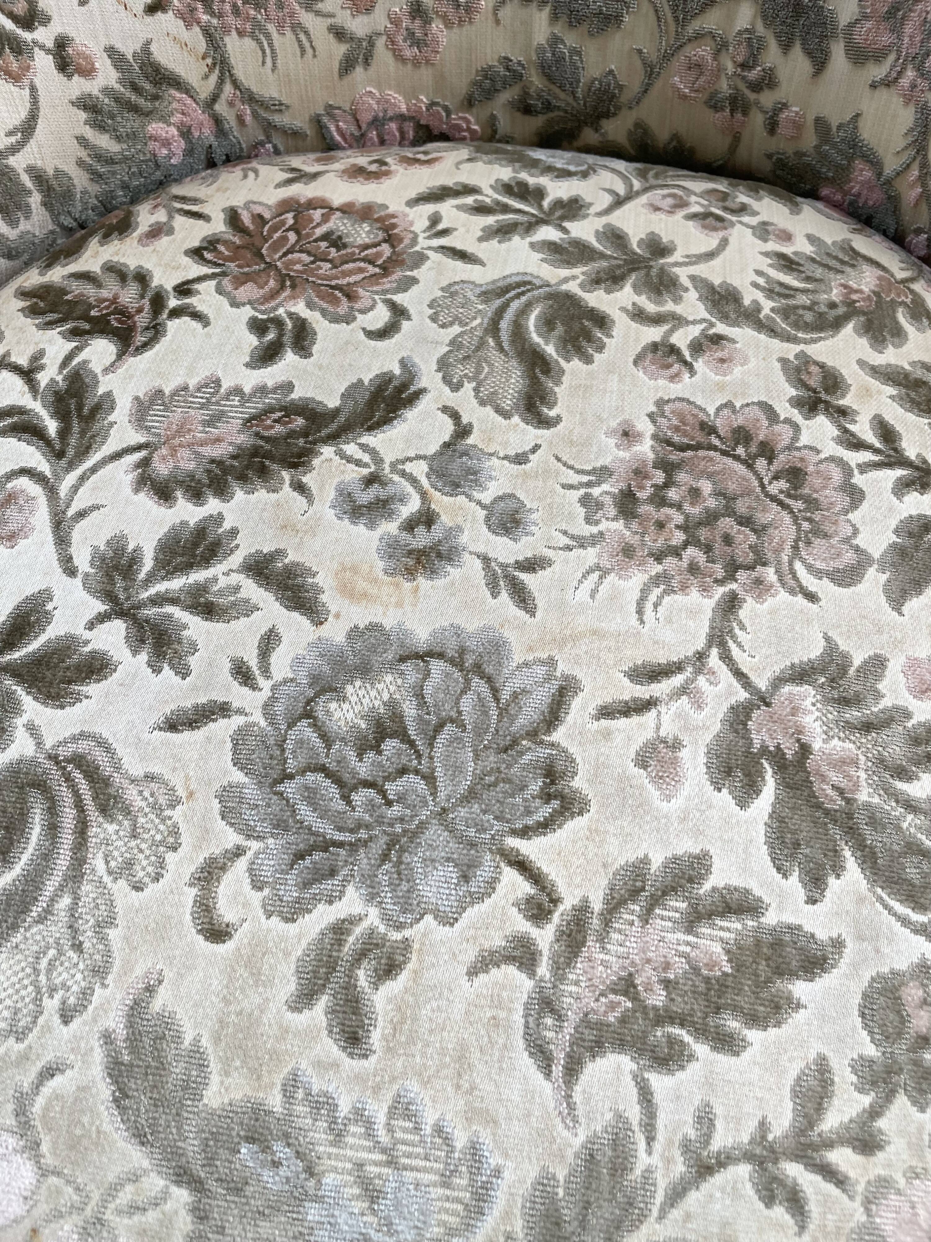 Fauteuil napoléon fleuri XIXème