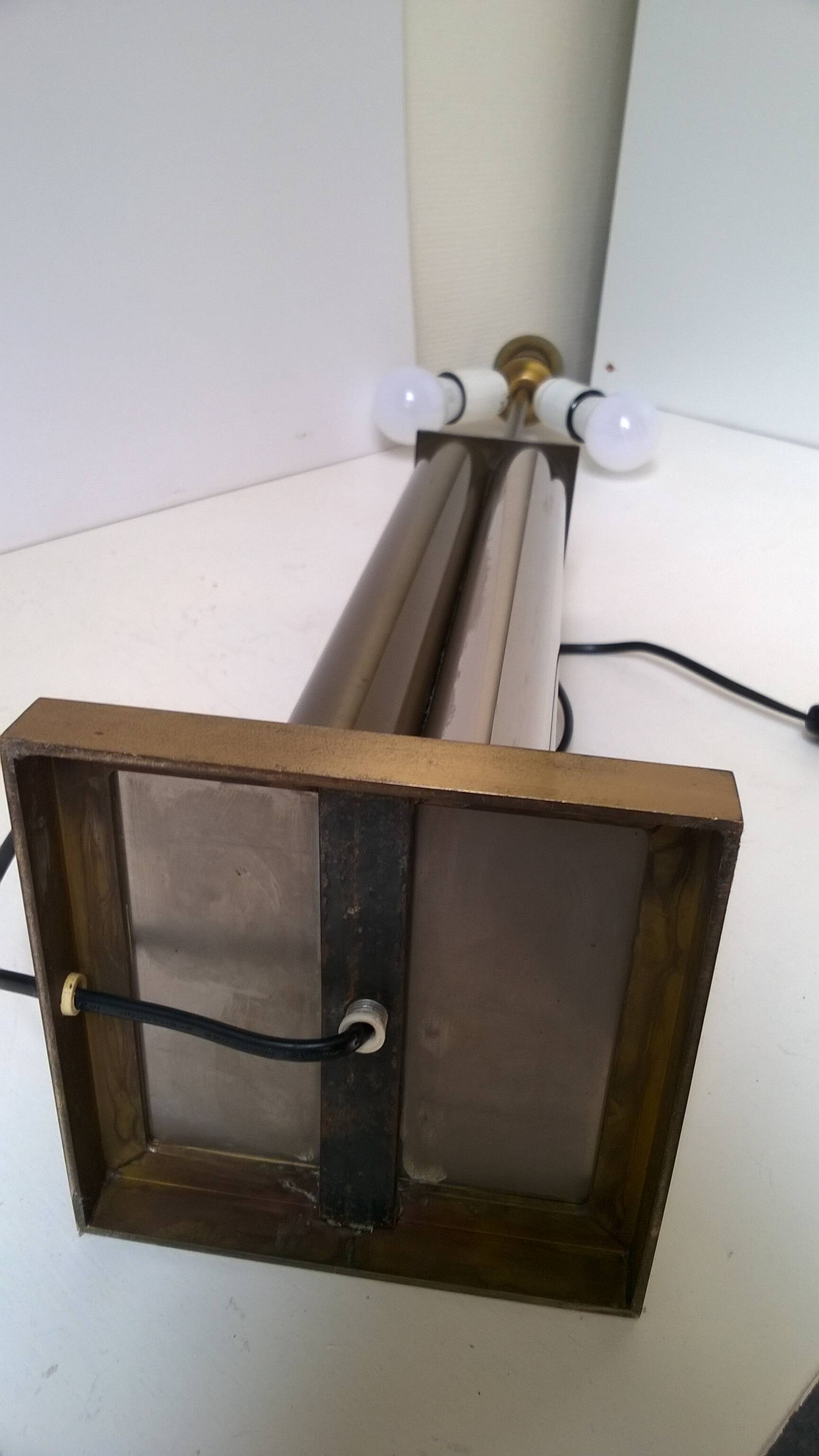 Sciolari style metal table lamp base 1970