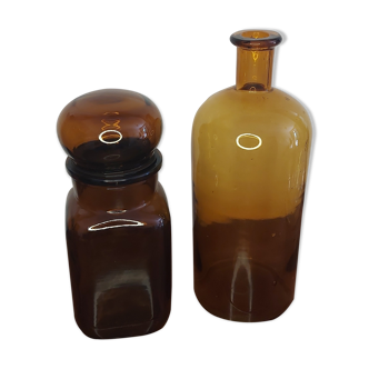 Amber glass jars