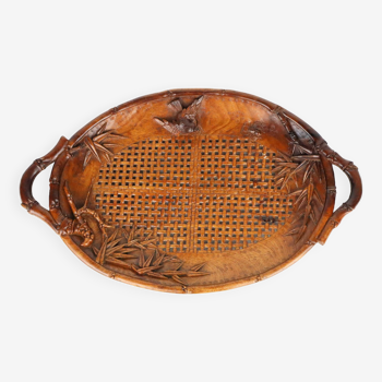 Indochina Art Deco carved tray 1930