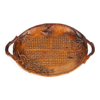 Indochina Art Deco carved tray 1930