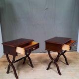 Pair of mahogany bedsides base X