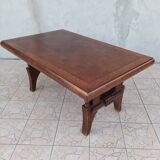 Brutalist art deco style oak table