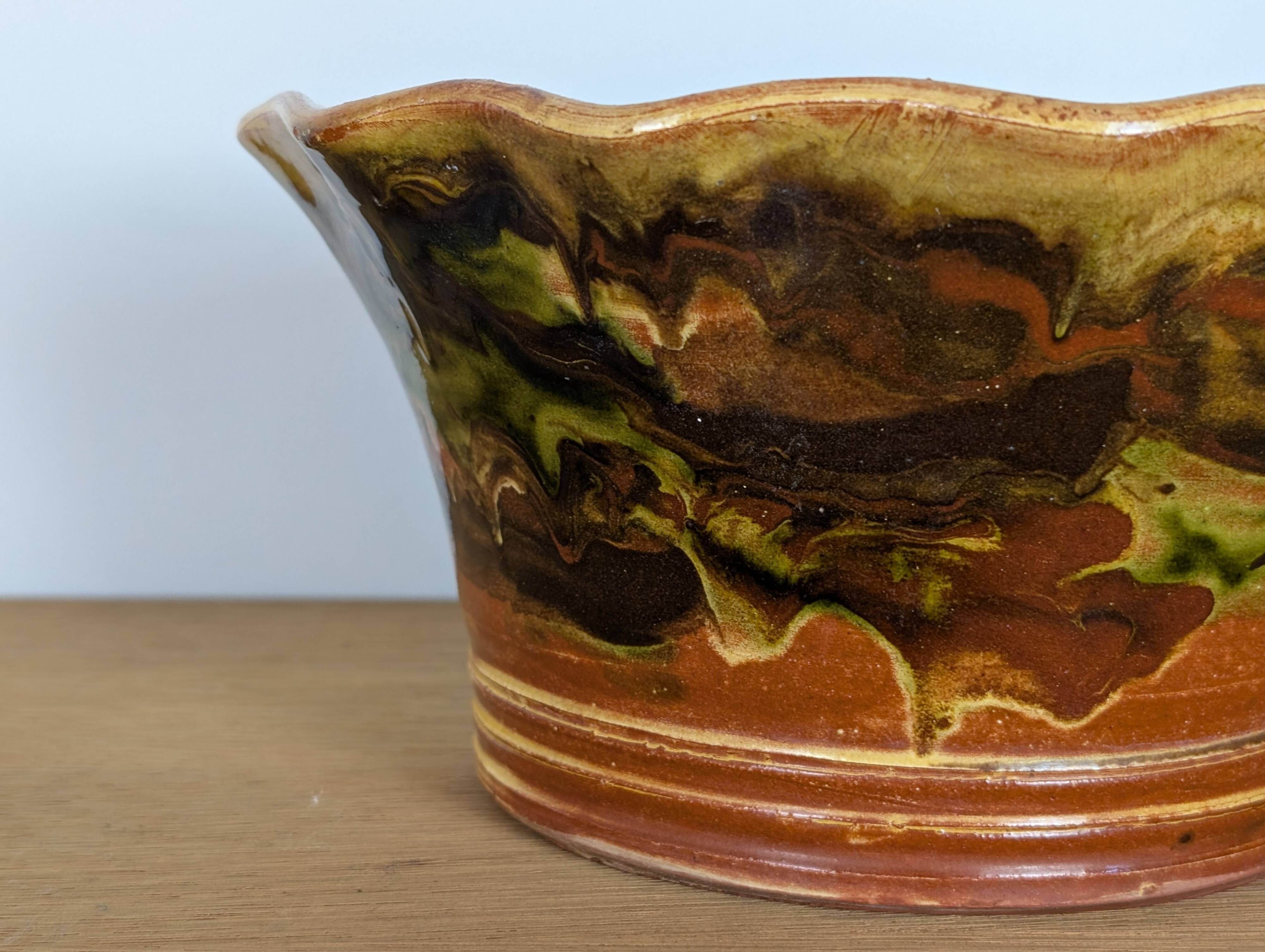 Glazed earthenware planter