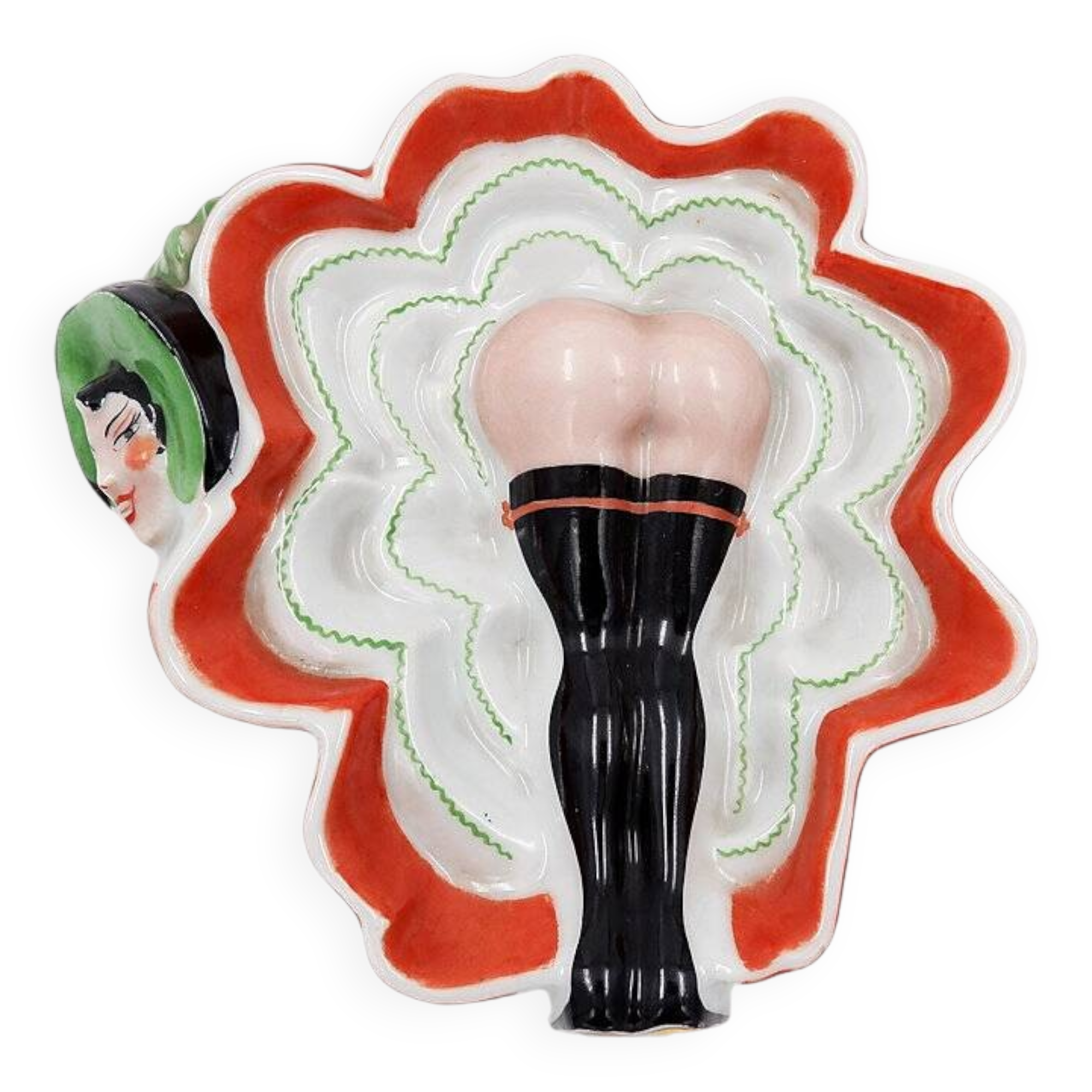 Painted porcelain pocket tray "Les Naturistes" Paris 1956/57