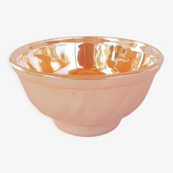 Peach color bowl pearlescent effect Termocrisa Mexico vintage