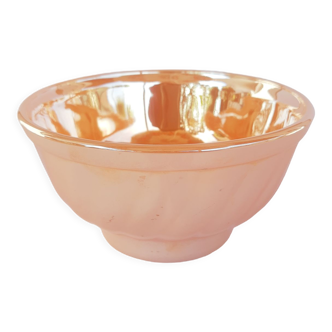 Peach color bowl pearlescent effect Termocrisa Mexico vintage