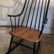 Vintage rocking chair in black stained beech
