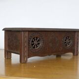 Old carved wooden box