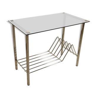 1970 metal coffee table and glass