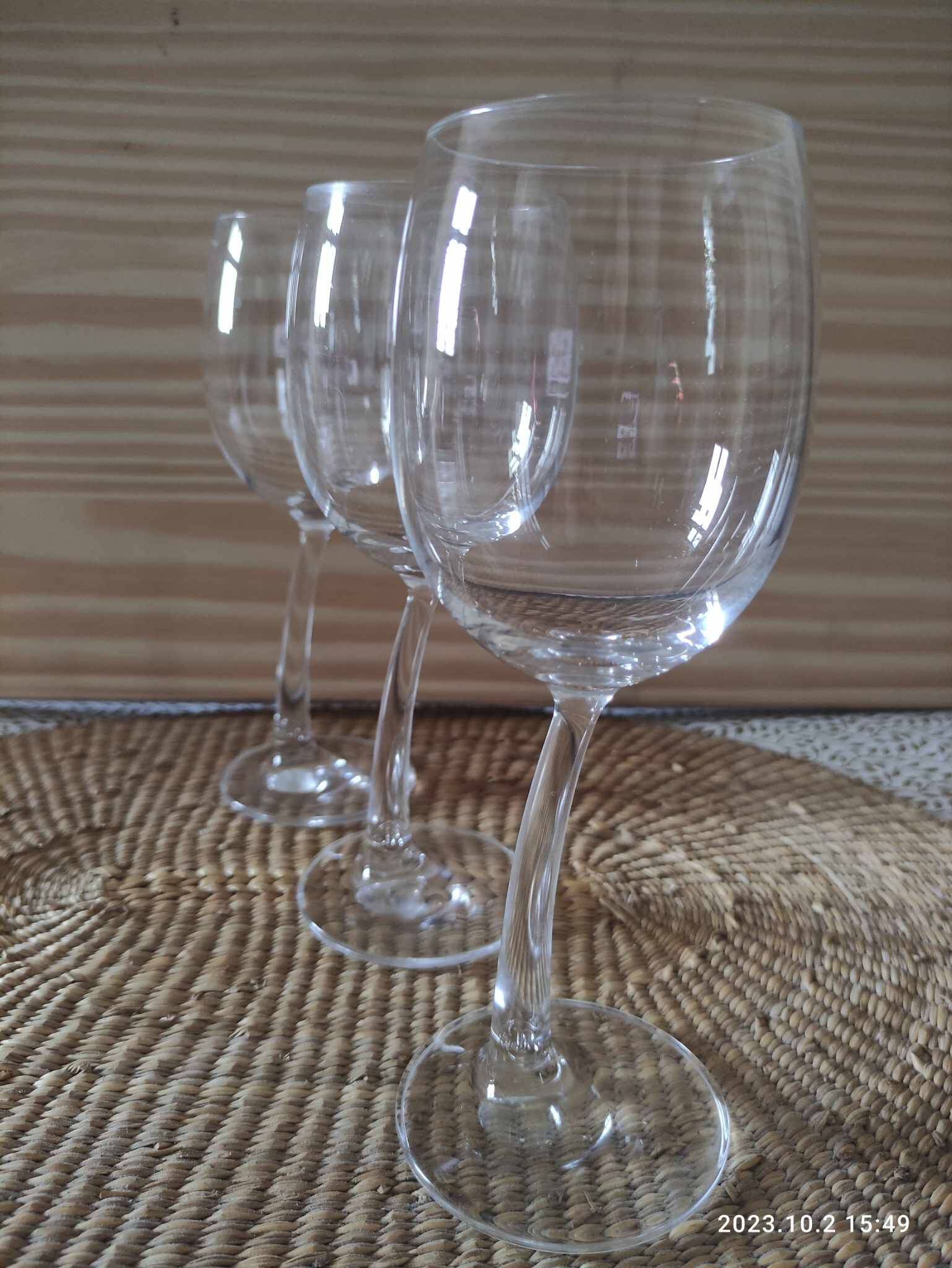 Set of 3 original JP Chenet wine glasses