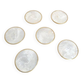 Lot de 6 sous-verres en nacre et laiton doré