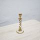 Vintage candle holder in brass and mother-of-pearl