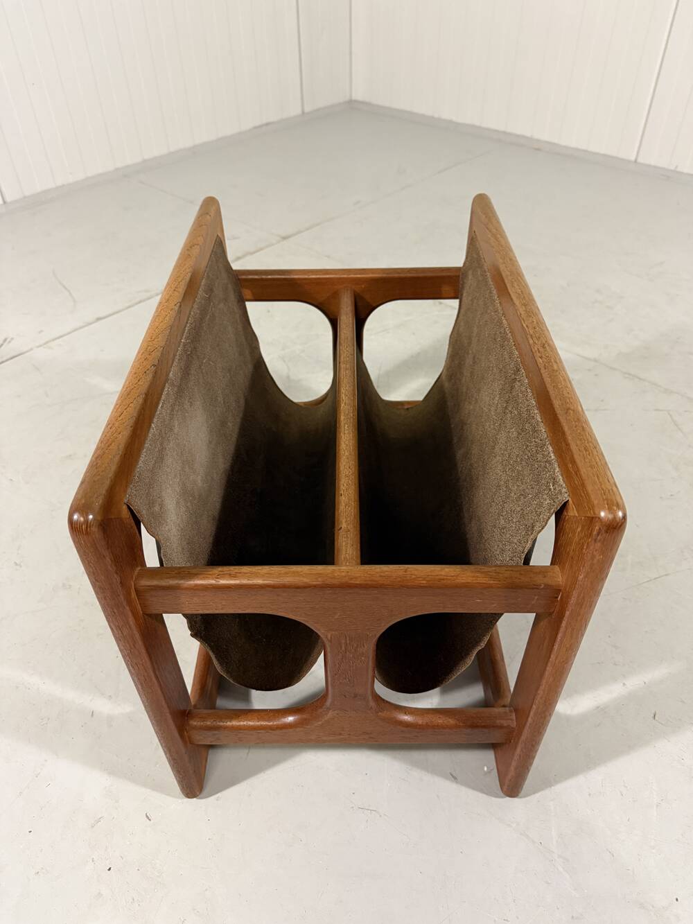 Salin Møbler teak & leather magazine holder Denmark 1960’s