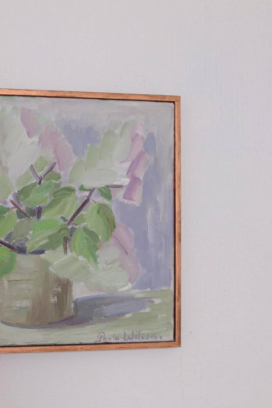 Swedish Oil on Canvas – “Höstsyrener (Autumn Lilacs)” by Paula Wilson