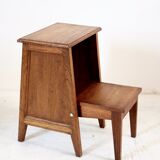 Retractable step stool in solid wood art deco