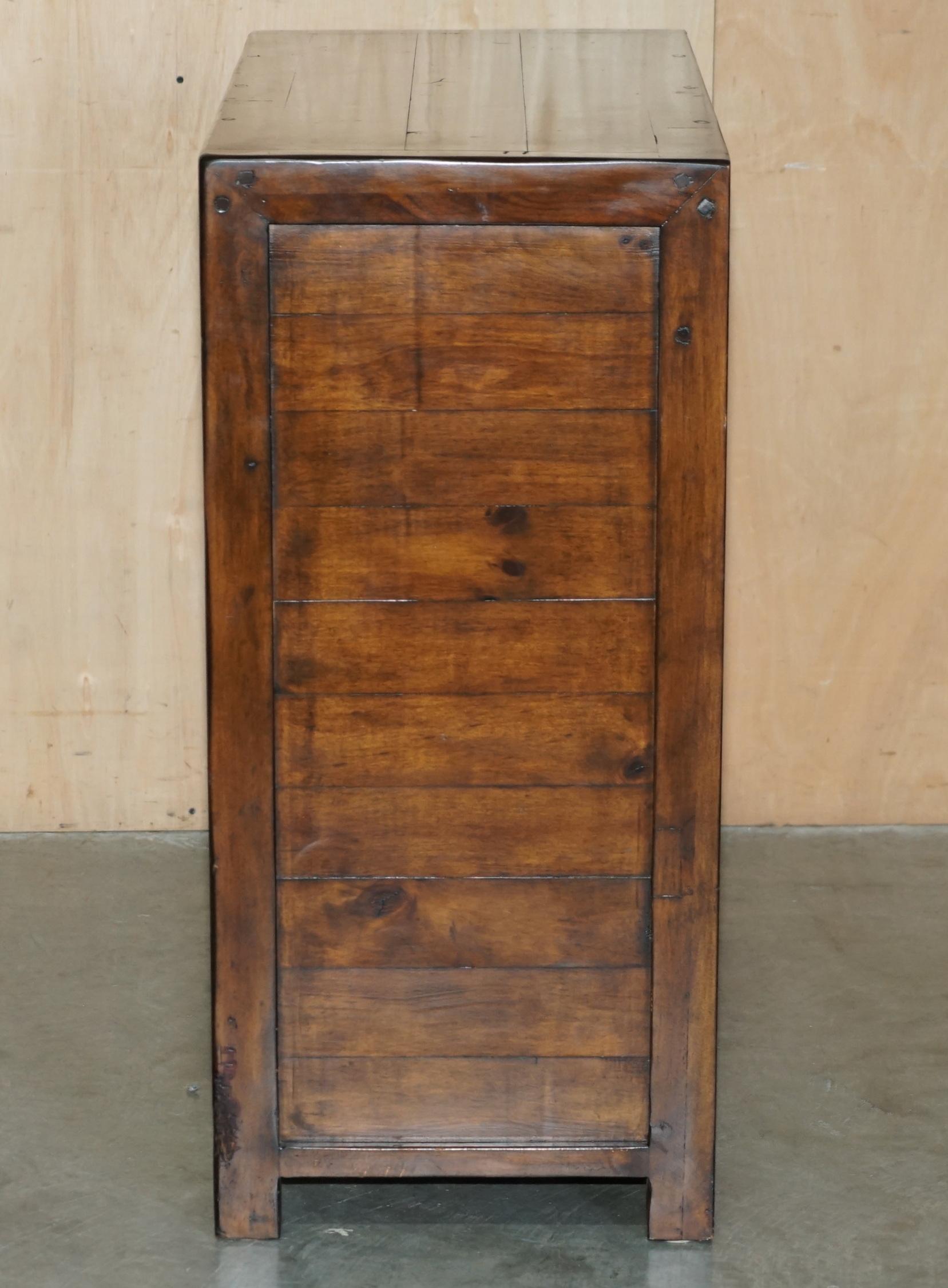 Large vintage hardwood furniture in military country style.