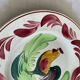 Flat plate old rooster earthenware Digoin Sarreguemines