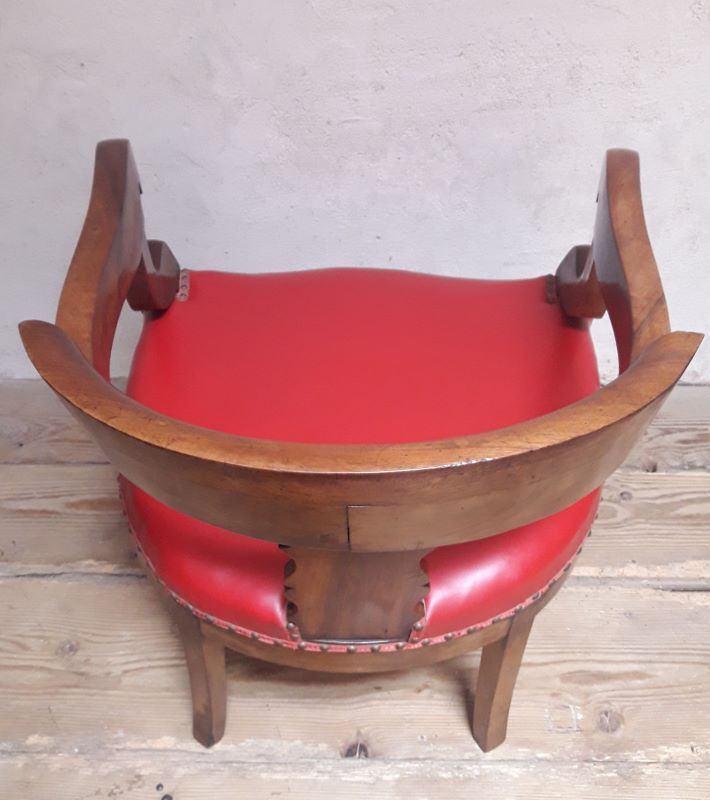 19th century solid walnut office chair