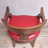 Fauteuil de bureau en noyer massif XIX°