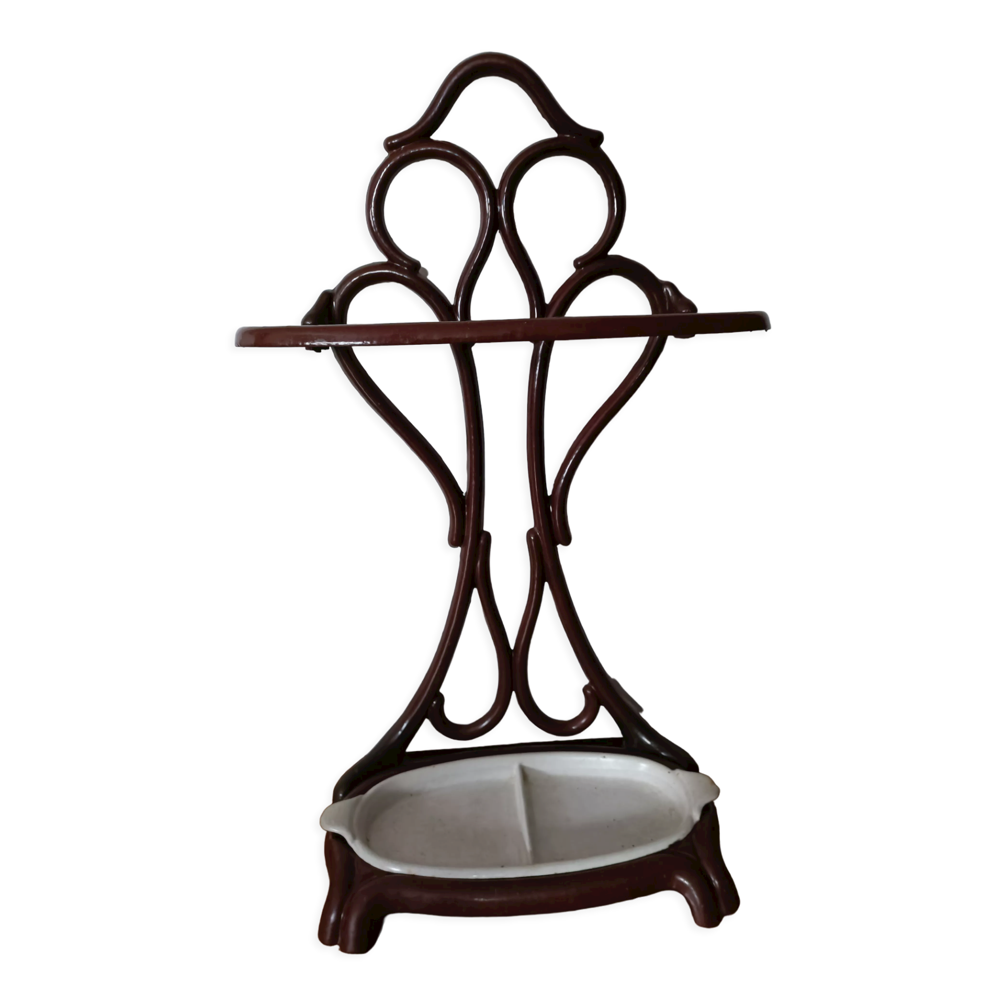 Enamelled cast iron umbrella door art deco