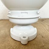 Vintage Porcelain Ceiling Light with Milk Glass , 1950s