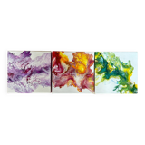 Acrylic triptych painting on canvas