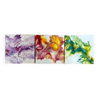 Tableau Triptyque acrylique sur toile