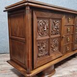 Charles Dudouyt style design: solid oak sideboard circa 1940