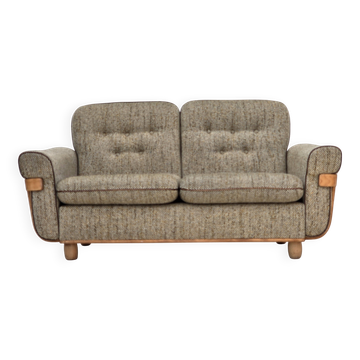 1970s, Danish 2-seater sofa, original condition, furniture wool, bentwood.