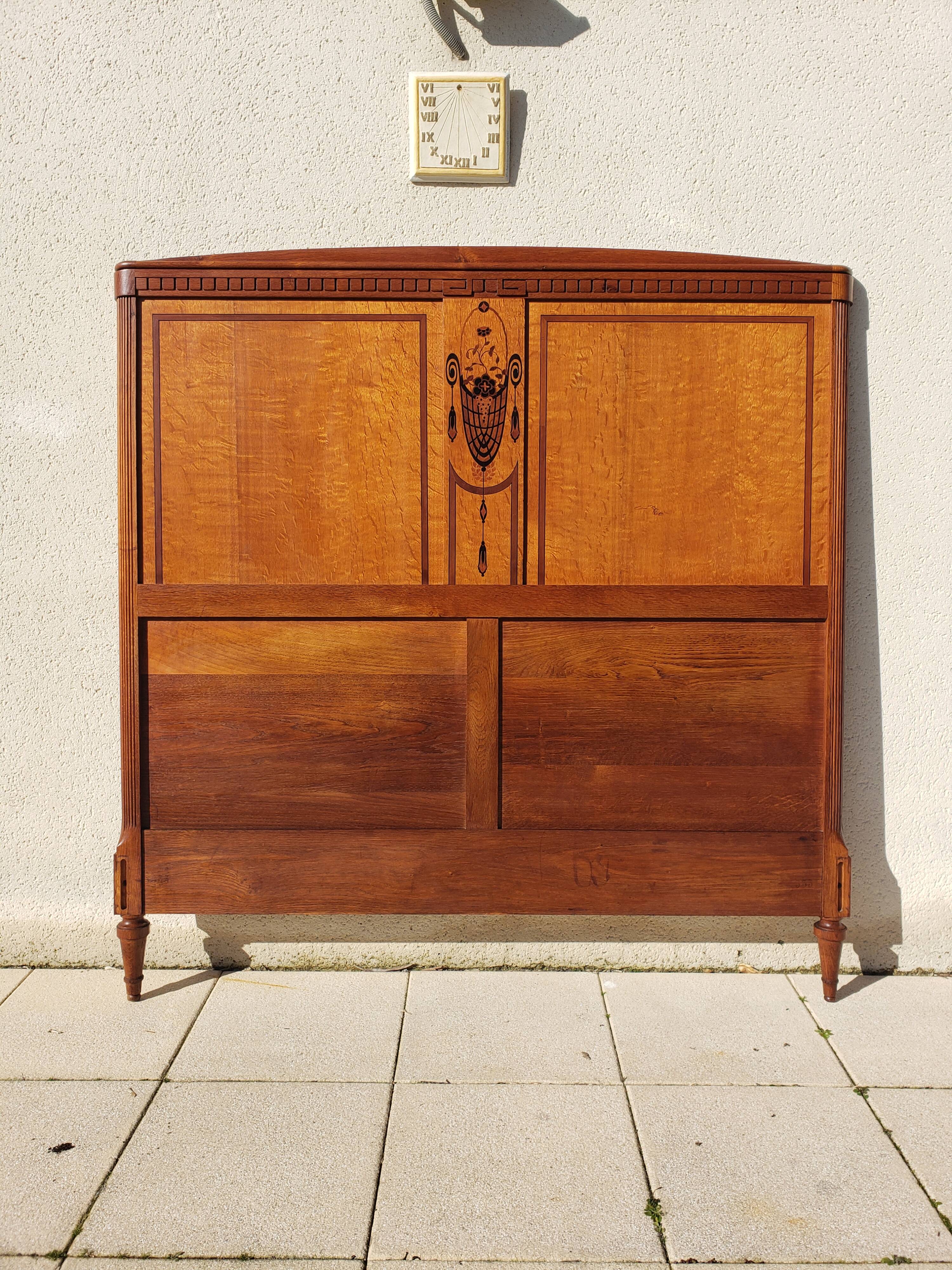 Inlaid headboard and footboard