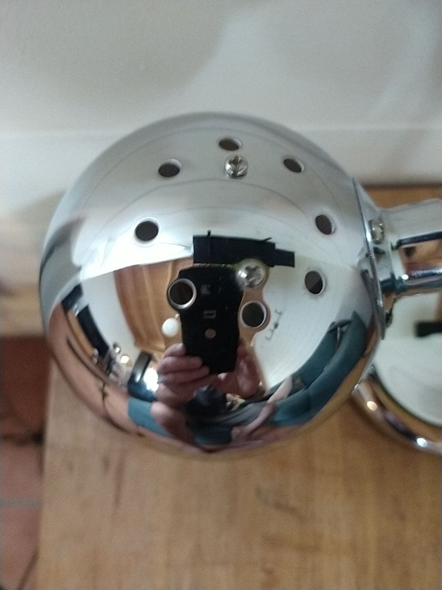 Eye ball space age lamp. Chrome.