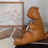 Kangaroo leather magazine rack, 1960s