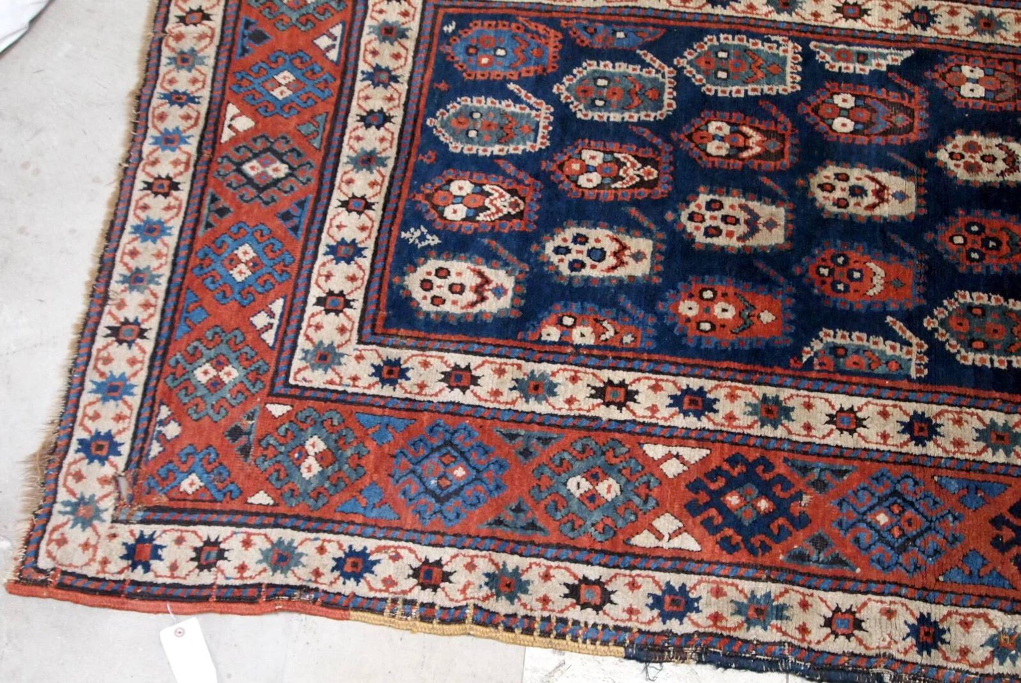 Handmade antique Caucasian Kazak rug 4.1' x 6.3' (125cm x 192cm) 1870s - 1B665